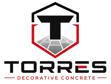 TORRES Decorative Concrete logo with black, red, and gray geometric design