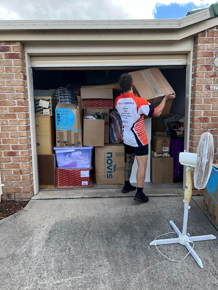 Three Orange Storage Unit Doors In A Row — Gantic Removals & Storage in Tivoli, QLD