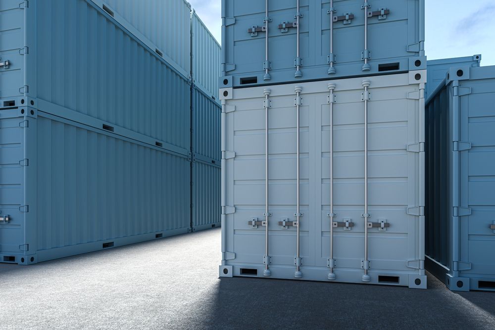 Stack of Blue Shipping Containers on a Gray Surface — Gantic Removals & Storage in Ripley, QLD 