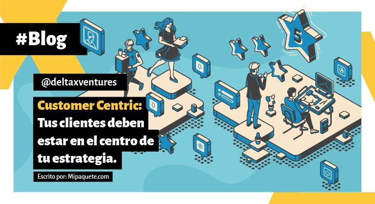 Una ilustración isométrica de una estrategia centrada en el cliente.