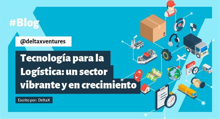 Un fondo azul con una caja y un camión encima.