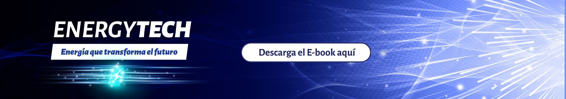 Un fondo azul con las palabras energytech.
