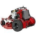 A red lawn mower on a white background.
