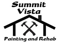 Summit Vista Painting and Rehab logo with black house and crossed tools