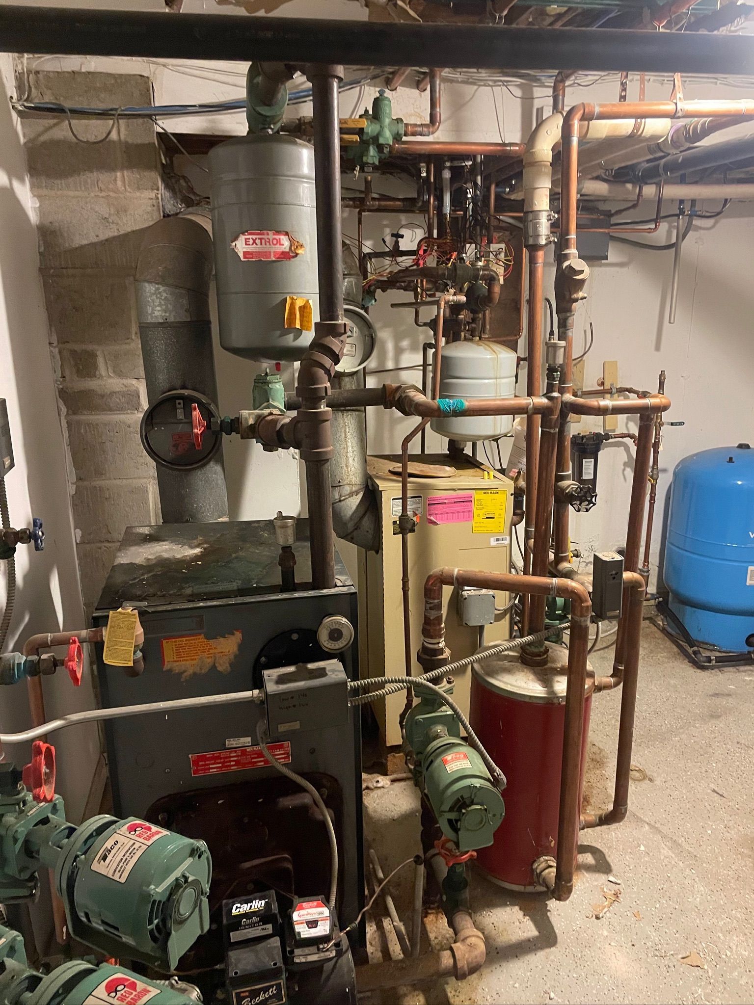 Completed residential heating system installation