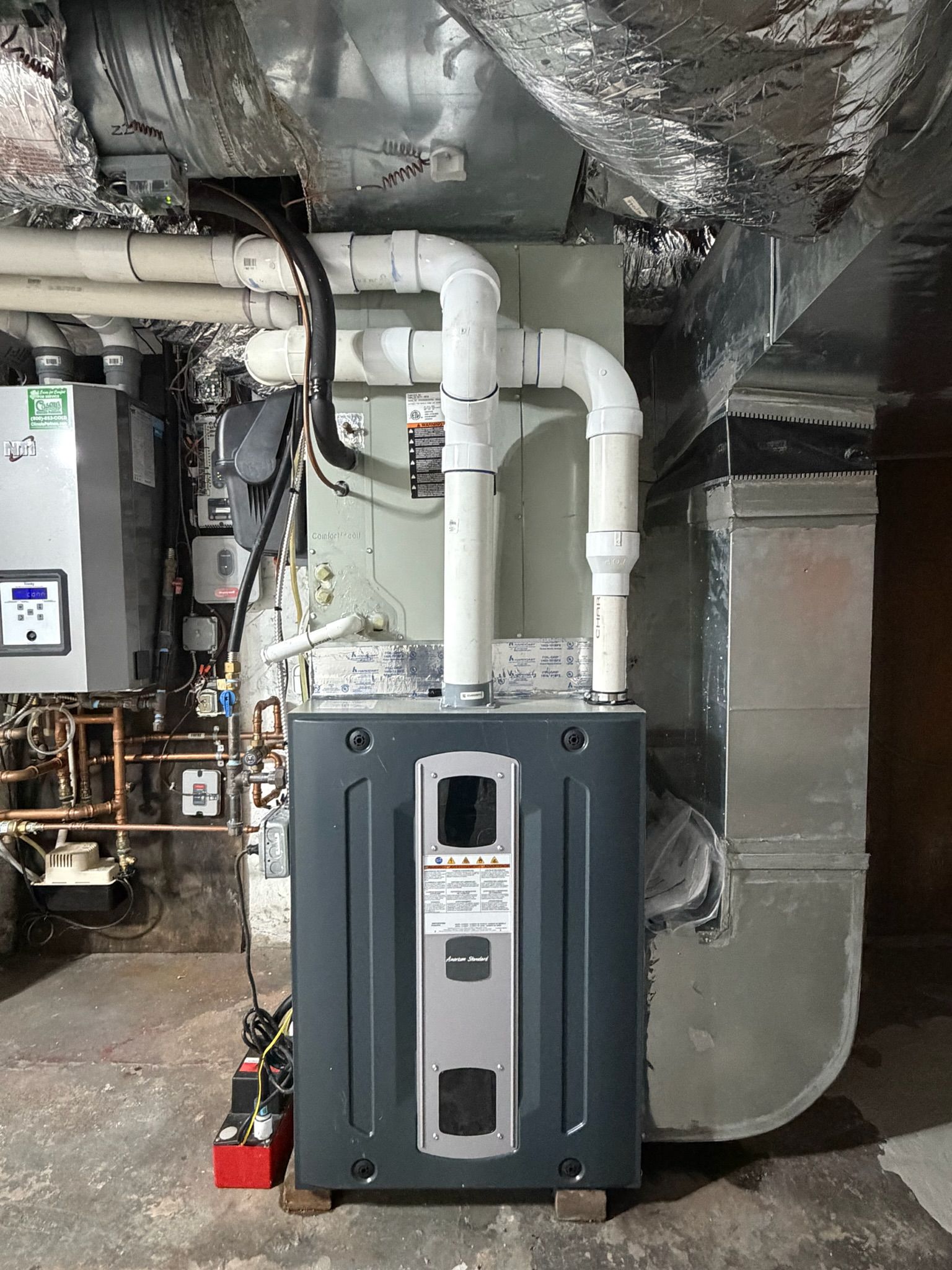 Furnace and air conditioning equipment installation