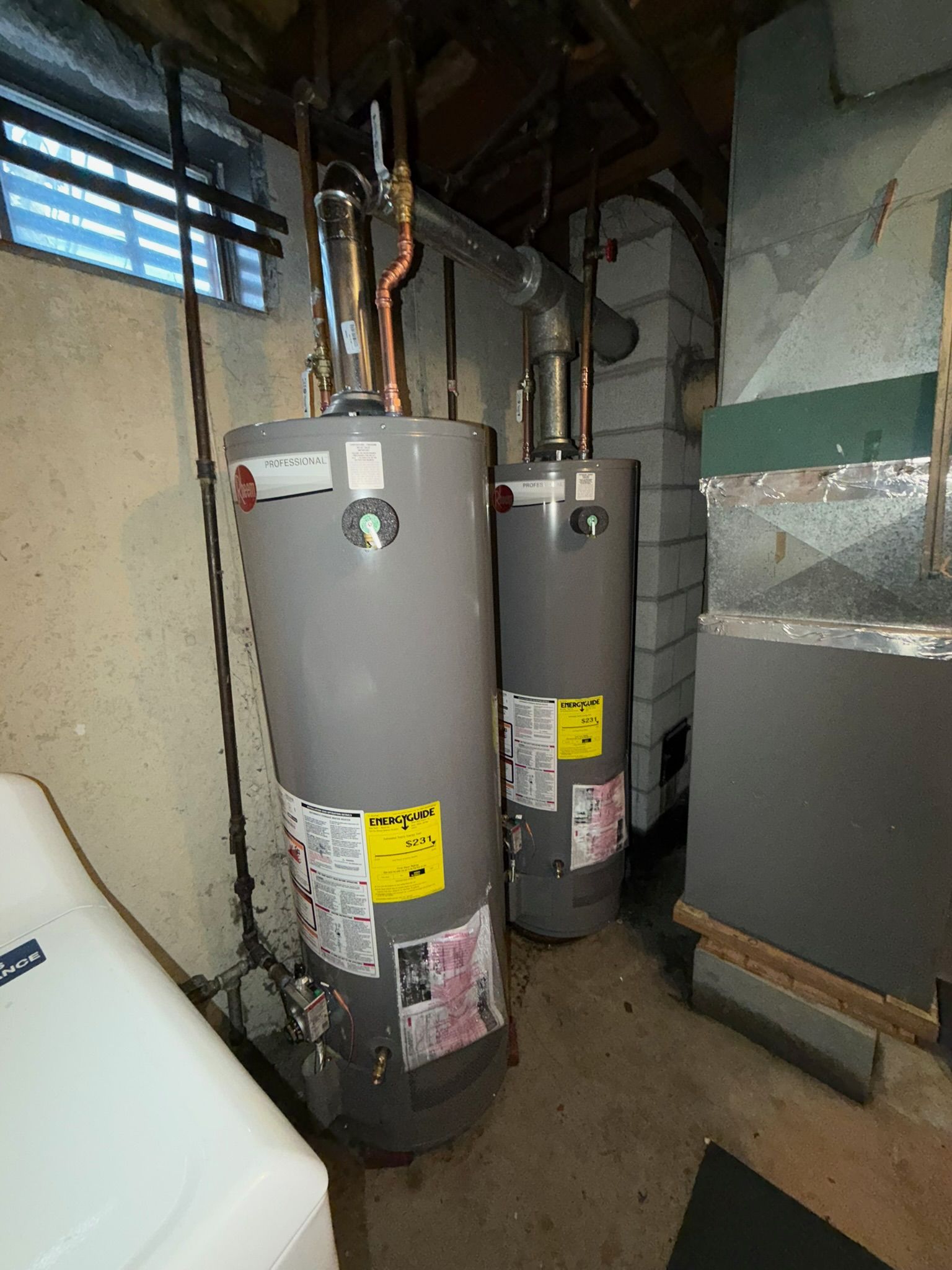 Residential hot water heater installation
