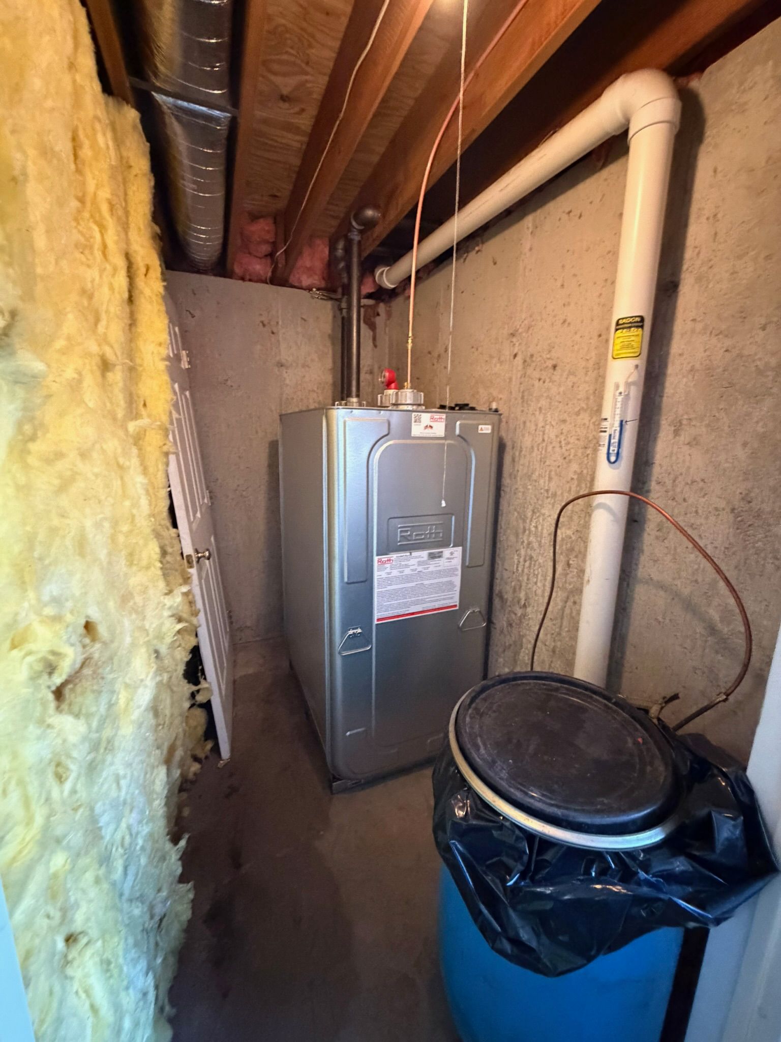 Roth heating oil tank installation