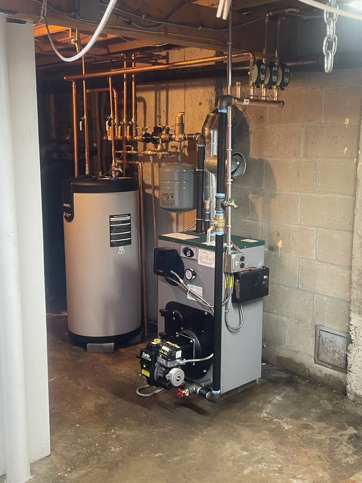 Boiler and hot water equipment installation