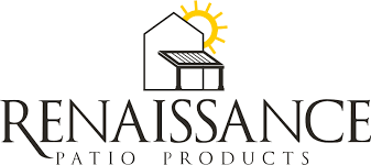 Logo for Renaissance Patio Products: a house with a sun and text.