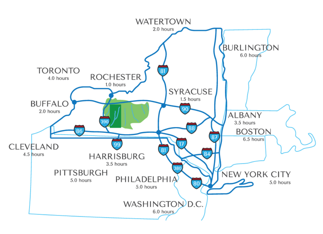Keuka Lake Wine Trail Map of New York State