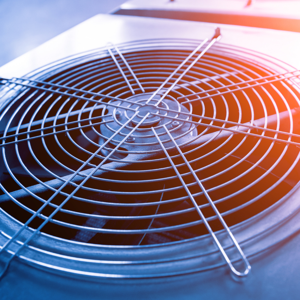 A close up of a fan with a grid on it