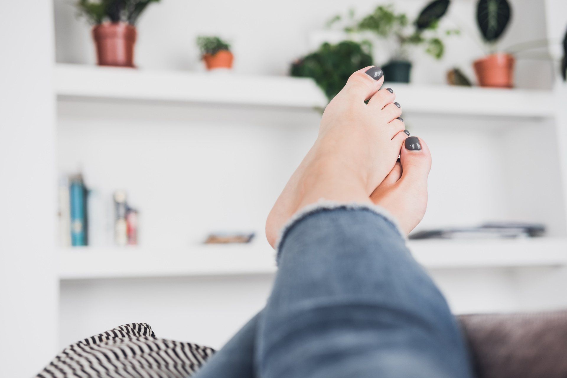 feet propped up