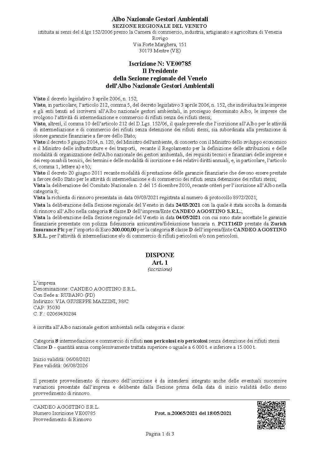 Documento legale con testo nero su sfondo bianco, intitolato 