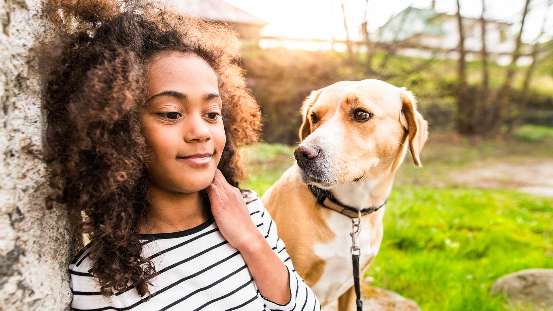 girl with dog