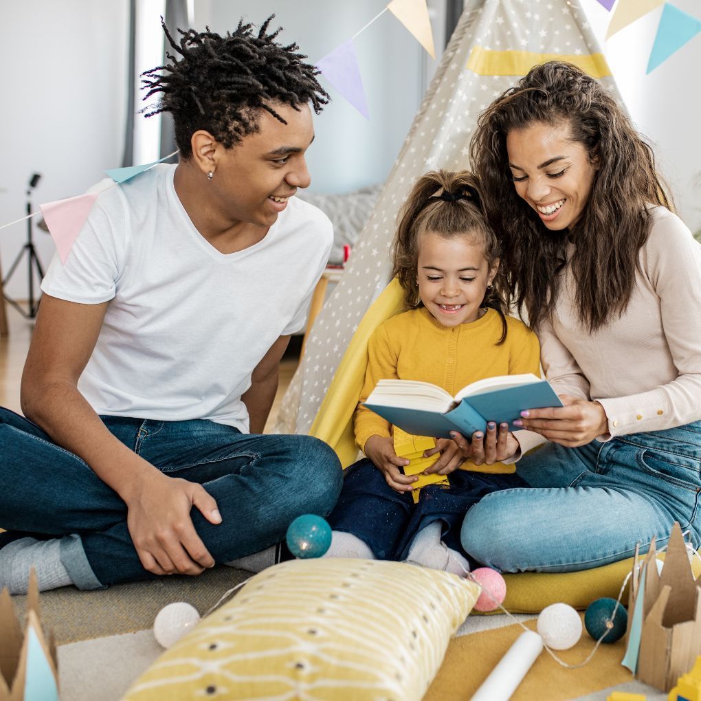 parents reading with their child