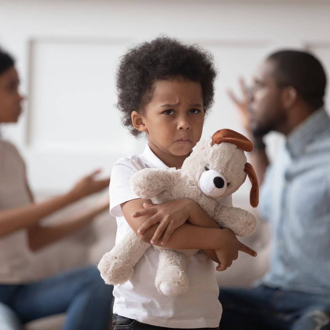 a child listening to their parents fight