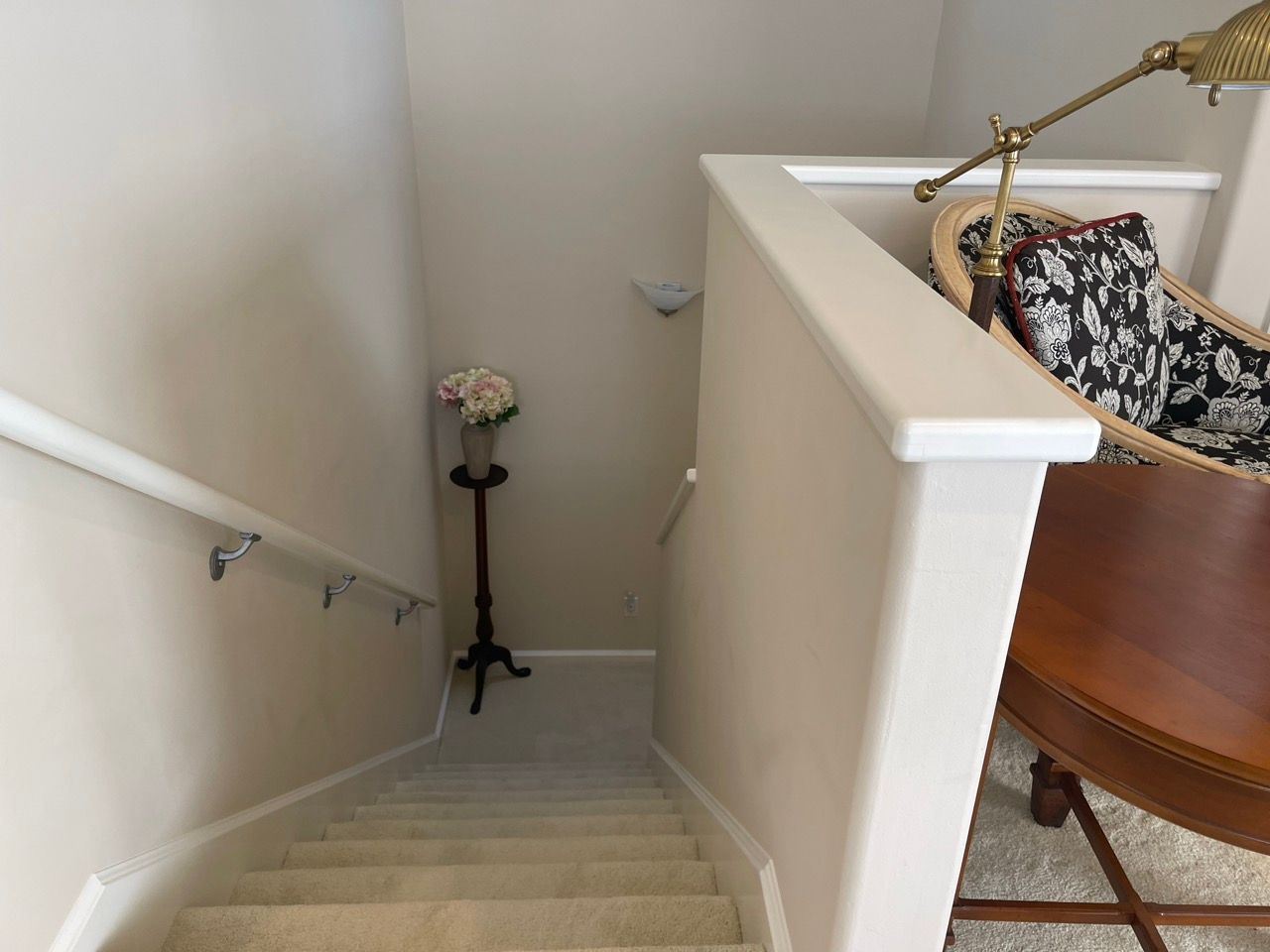 A staircase leading up to the second floor of a house