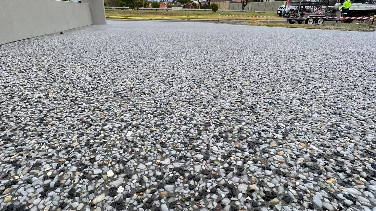 Exposed aggregate patio