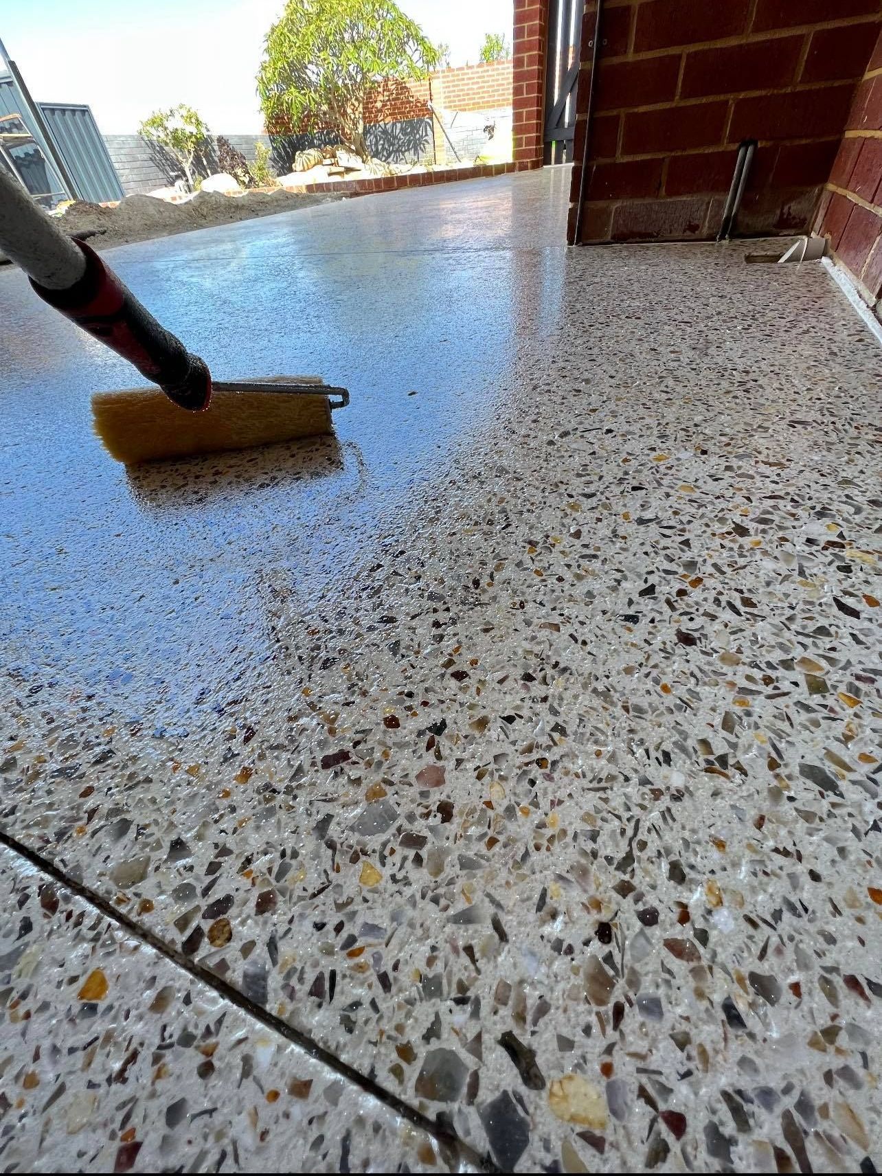 Decorative concrete driveway