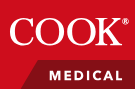 The cook medical logo is on a red background.