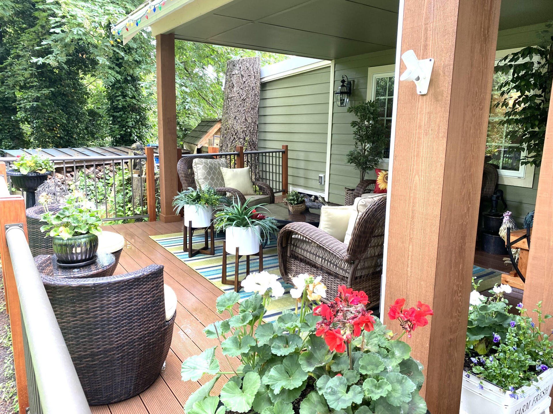 patio with new decking in Puget Sound, WA