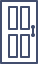 Two-column layout icon with four rectangular panels outlined in blue and gray.