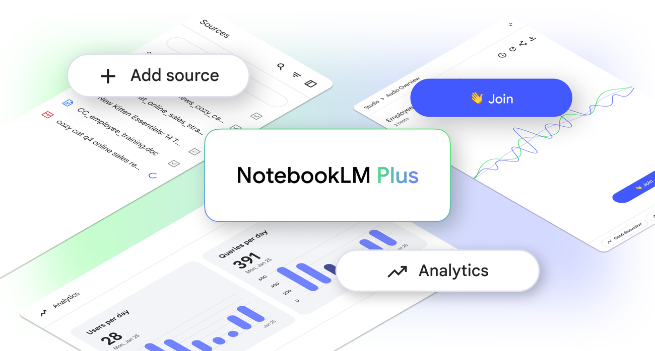 A screenshot of a notebooklm plus app.
