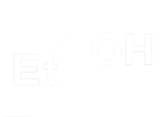 A white background with the letters e and h on it.