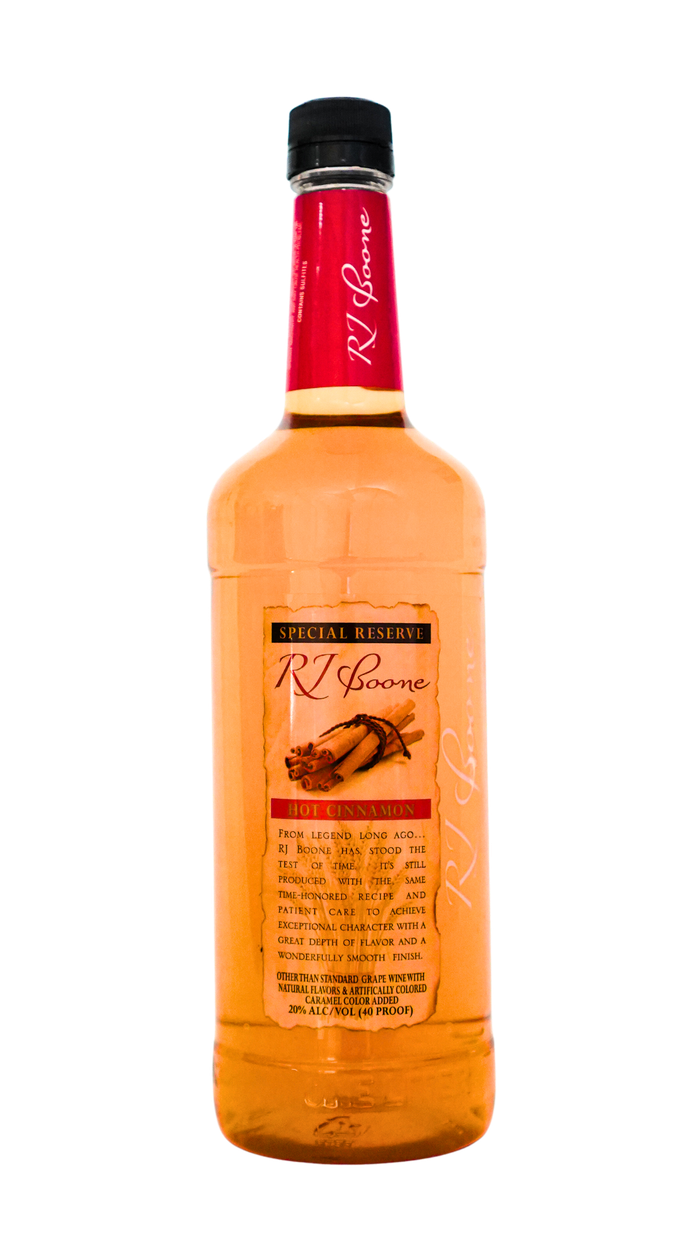 A bottle of cinnamon syrup on a white background