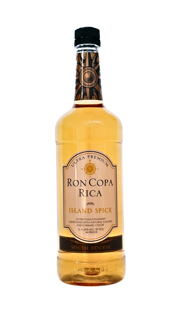 A bottle of ron cola rich rum on a white background