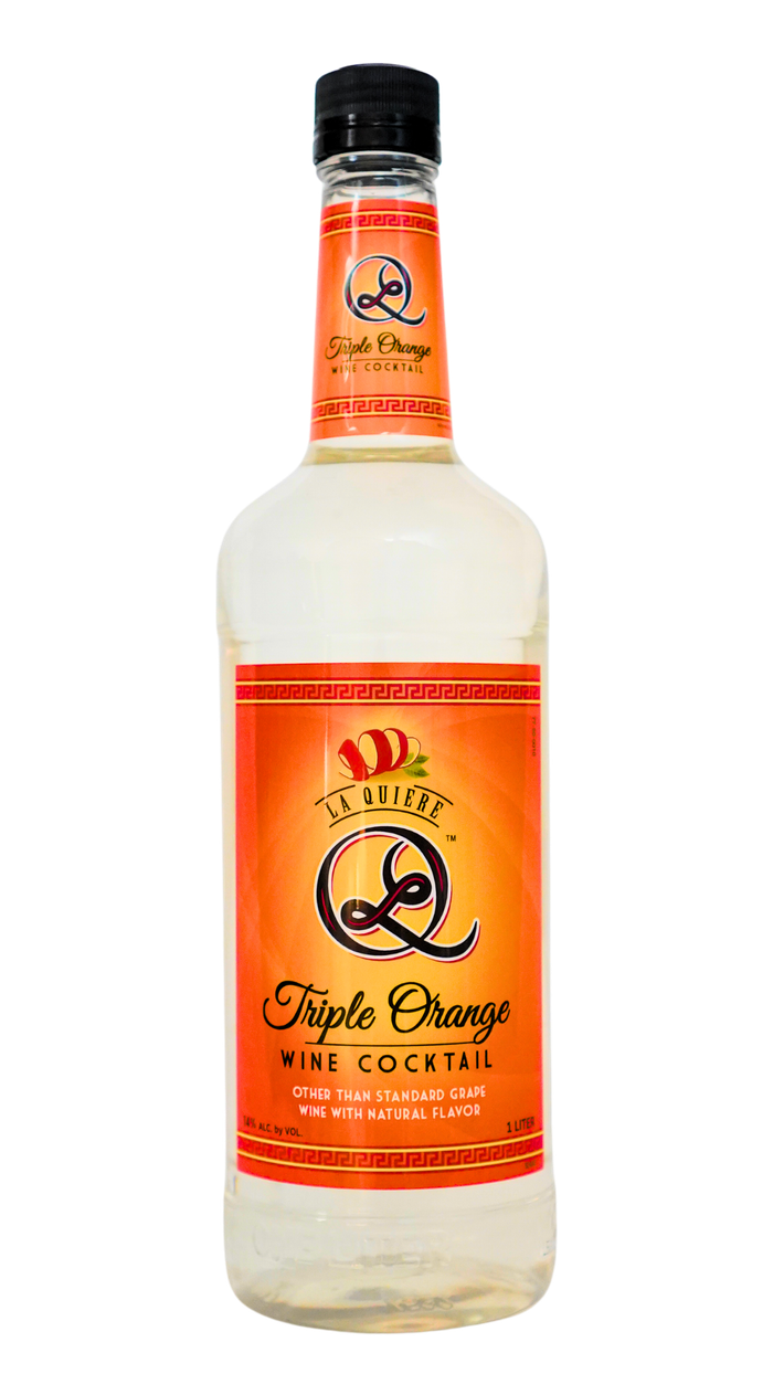 A bottle of triple plunge wine cocktail on a white background.