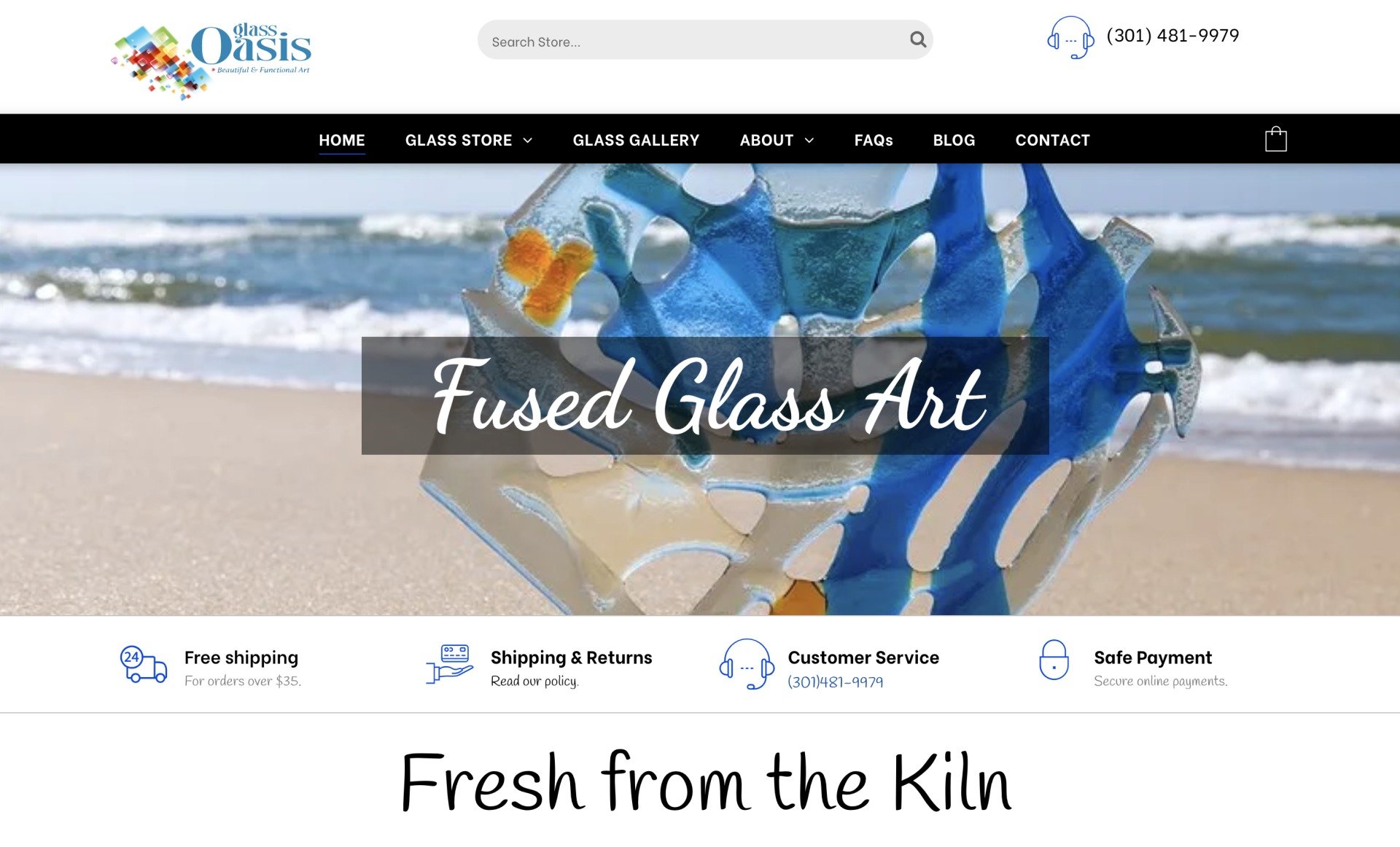 The website for fused glass art is fresh from the kiln.