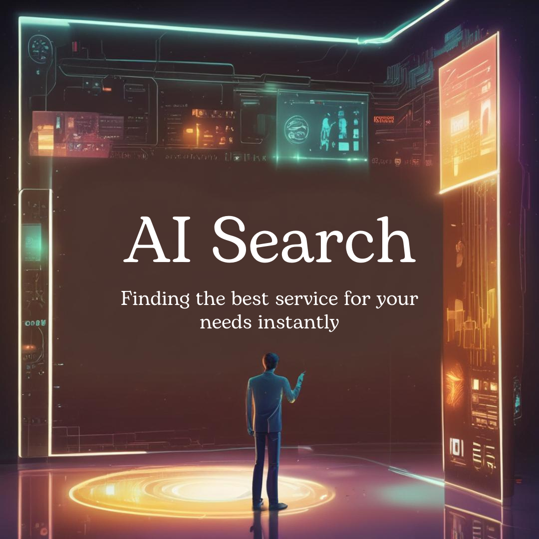 A person stands before a large, glowing digital interface labeled 