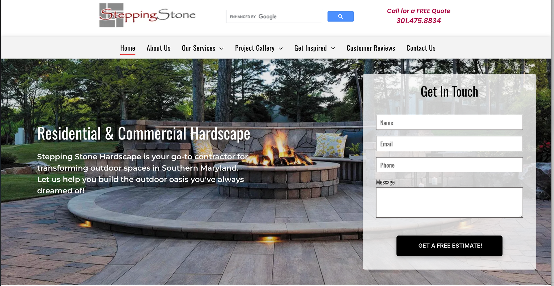 A website that says `` find your dream property '' with a picture of a house and a pool.