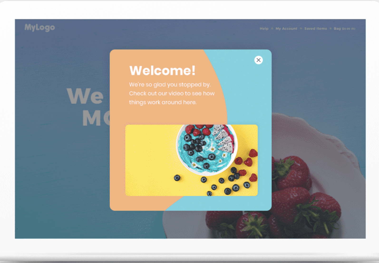 A tablet with a welcome message on it