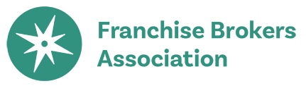 Franchise Brokers Association logo with teal starburst icon and green text