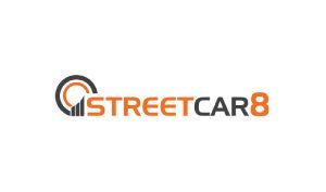 StreetCar8 logo in gray, orange, and black on a white background