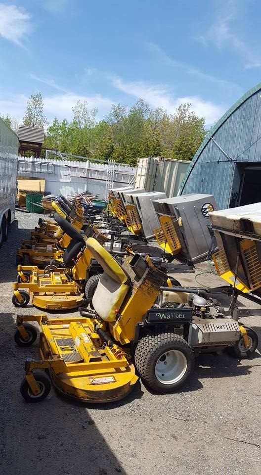 Commercial lawn mowers. Line of Walker mowers and SCAG mowers. 