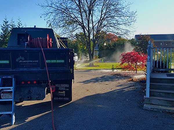 Irrigation winterization, blowouts, and shutdowns. Closing down sprinkler systems in the Middlesex county, Massachusetts. 