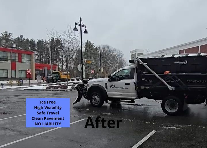 Salted commercial lot. Properly snow plowed and salted to prevent ice