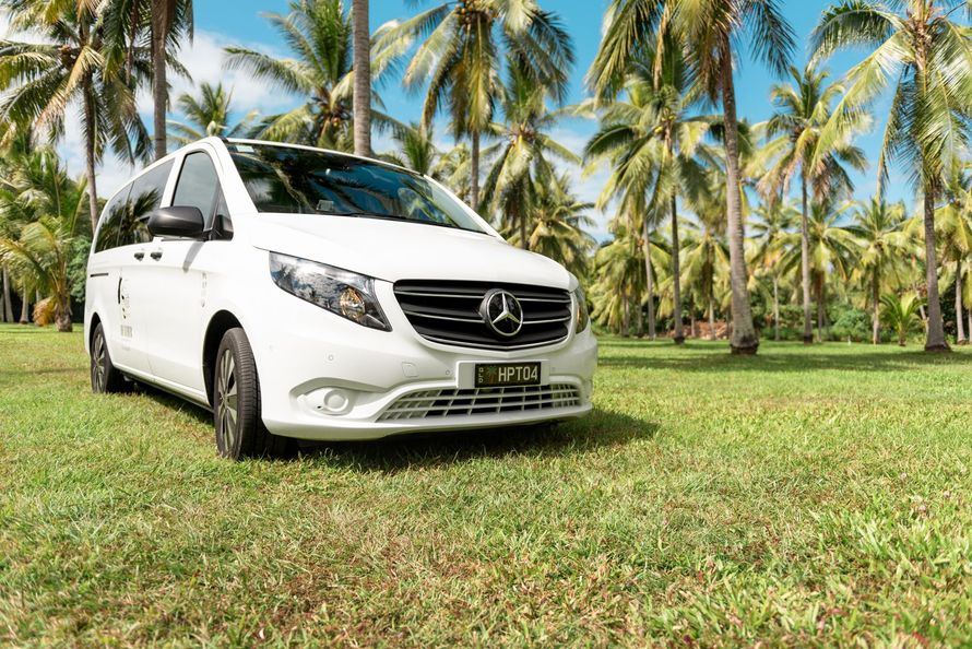 Heather's Private Transfers & Tours luxury Mercedes Van at Thala Beach Nature Reserve Port Douglas