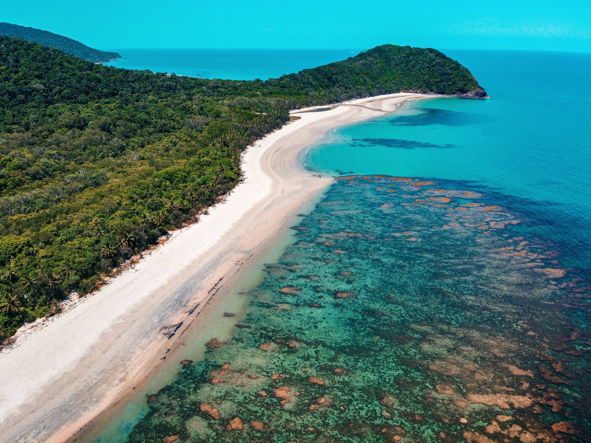 Cape Tribulation Beach aerial view