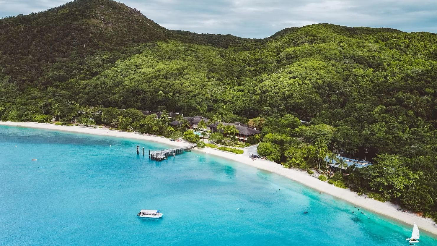Aerial View of Fitzroy Island Resort, off the coast of Cairns FNQ
