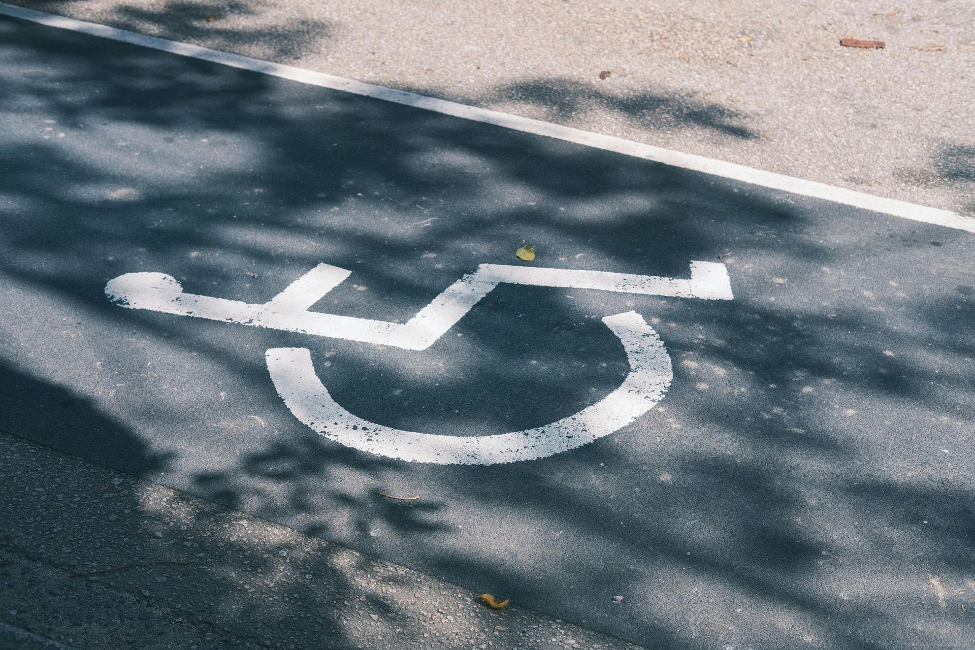 A handicap parking space