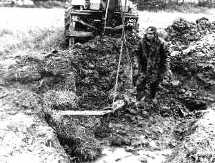 Fred Dunn with one of the first major parts to be recovered, The Prop