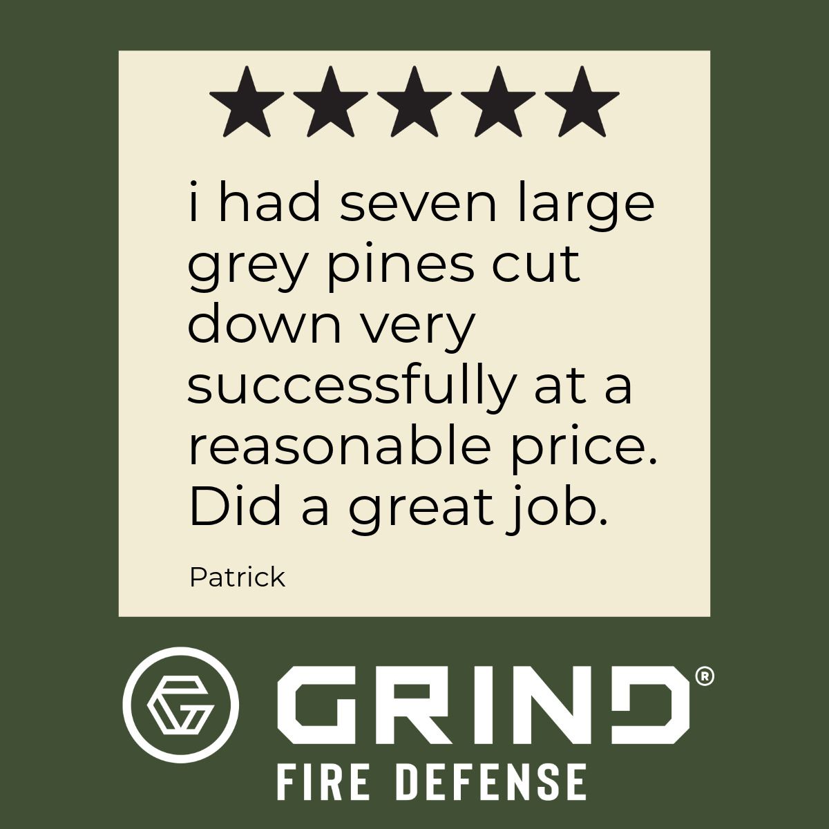 Customer review with five stars: 