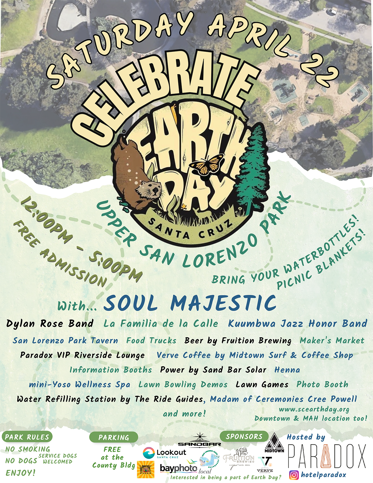 A poster for celebrate earth day on saturday april 22