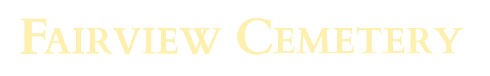 The word cemetery is written in yellow on a white background.