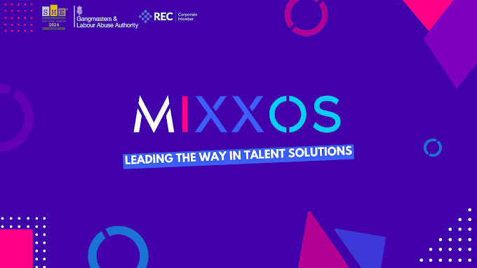 A purple background with the words mixxos leading the way in talent solutions